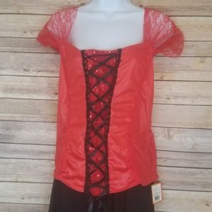 New Red Corset Style Costume Top Halloween